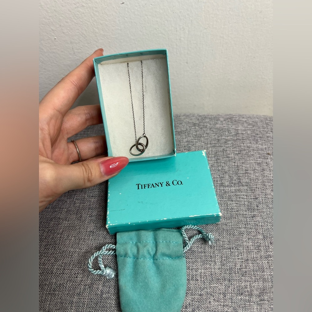 Tiffany & Co Double Loop Pendant Necklace Sterling Silver